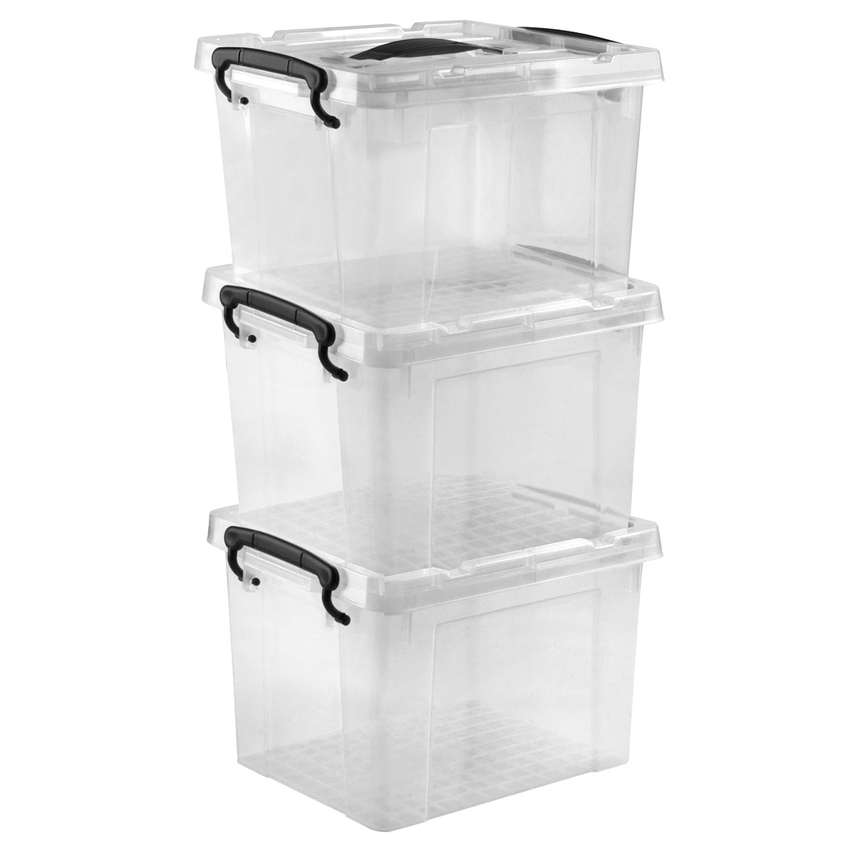 Cajas de almacenamiento, Set de 3 pzas plástico opaco 6 litros