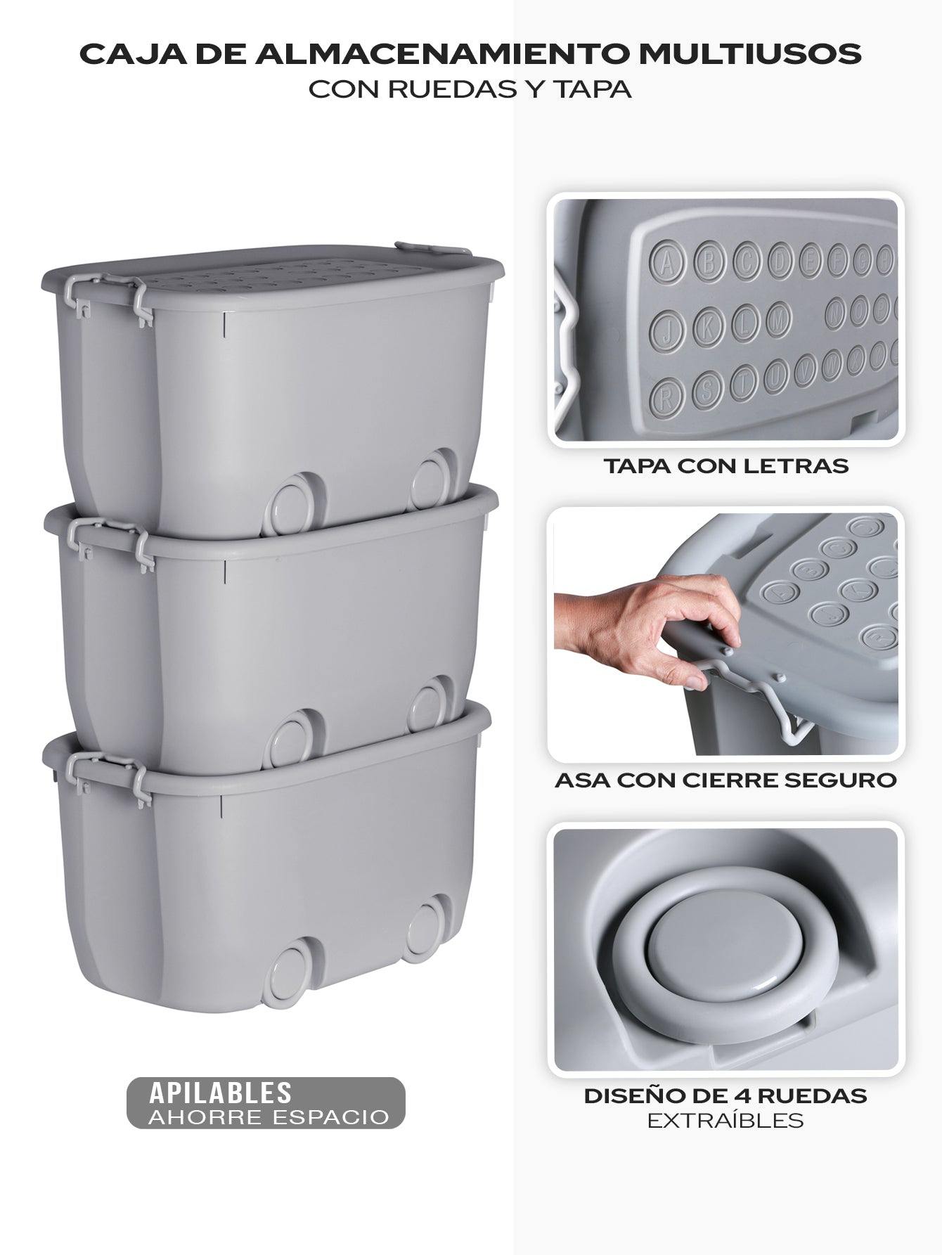 Cajas organizadoras de plástico con ruedas Agbox