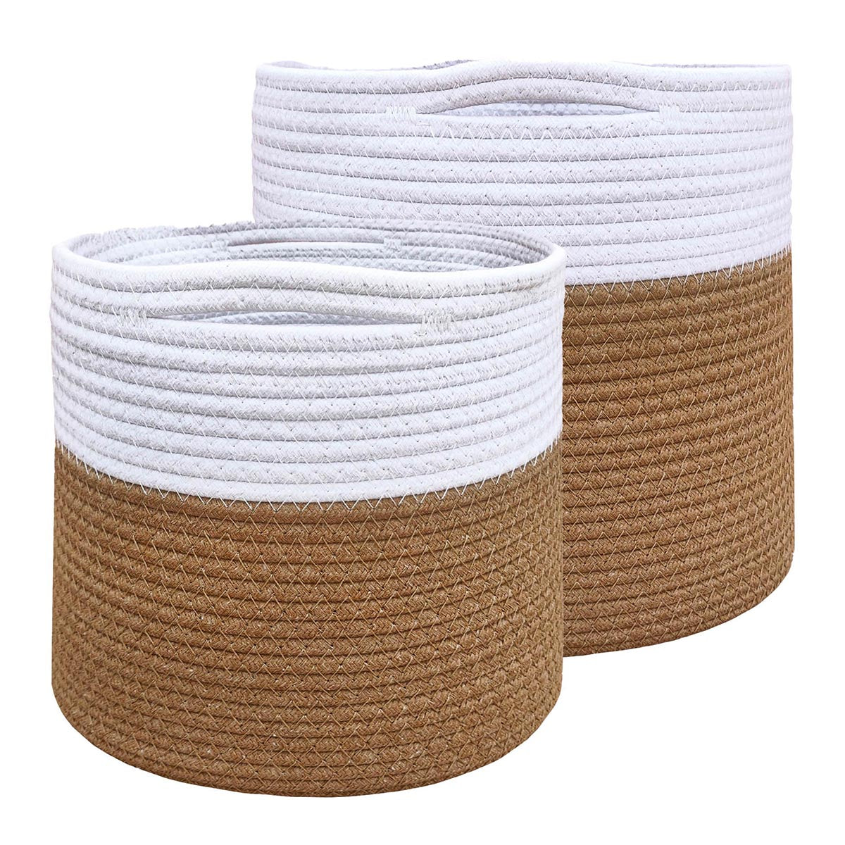 KIT DE CESTOS PARA ALMACENAMIENTO DE YUTE (1 DE 20lt y 1 DE 28lt)