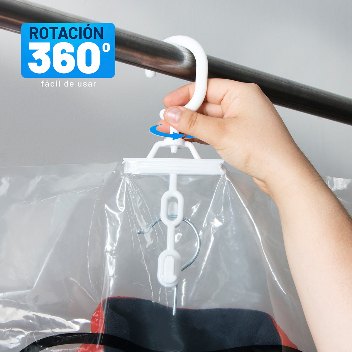 Bolsas Colgantes de Almacenamiento al Vacío - Set de 9 Bolsas con Bomba Eléctrica