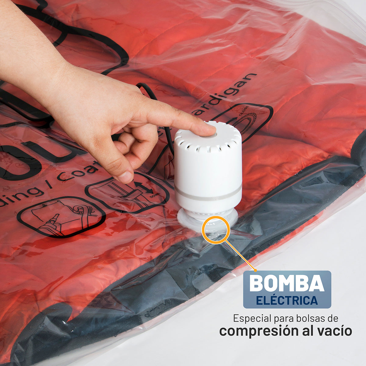 Bolsas Colgantes de Almacenamiento al Vacío - Set de 9 Bolsas con Bomba Eléctrica