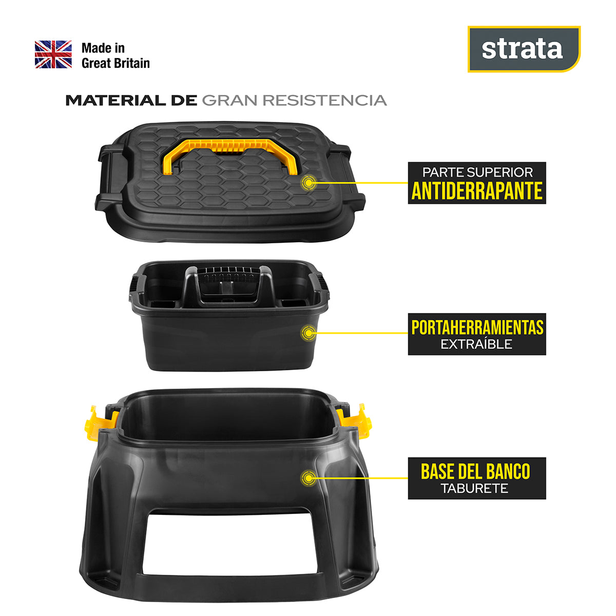 STRATA Stool Bench with Tool Compartment