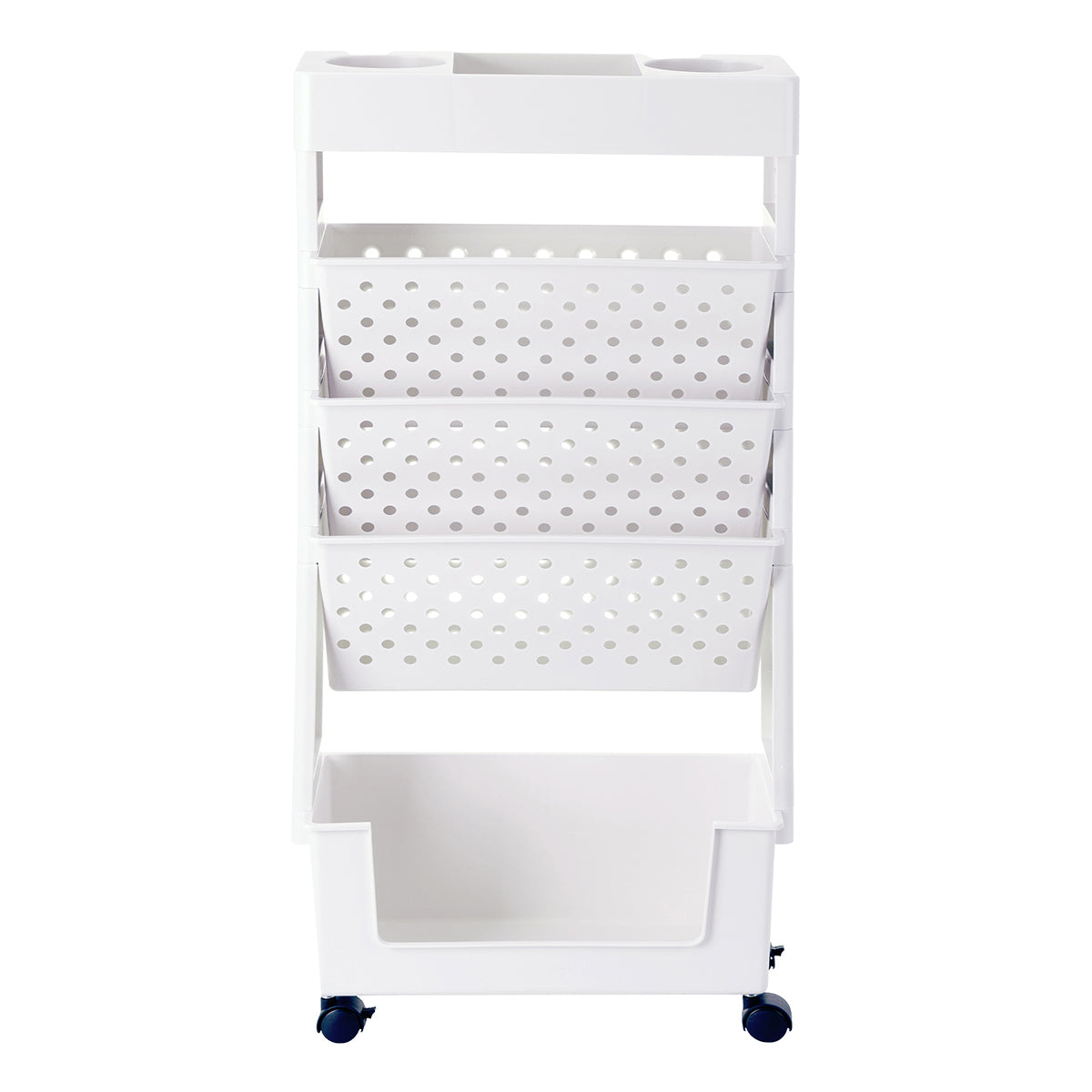 Box Estanteria Slim blanca de 4 niveles con diseño ultra delgado para organizacion minimalista