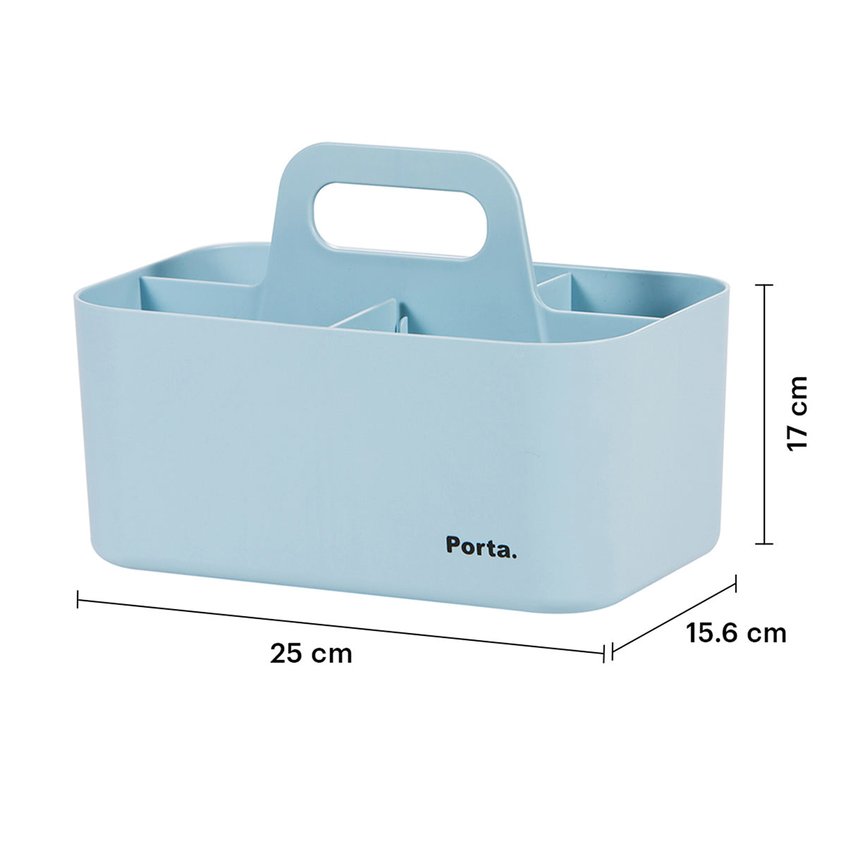 Dimensiones tecnicas de las canastas apilables Litem (25x17x15.6 cm) para integracion en estaciones de trabajo