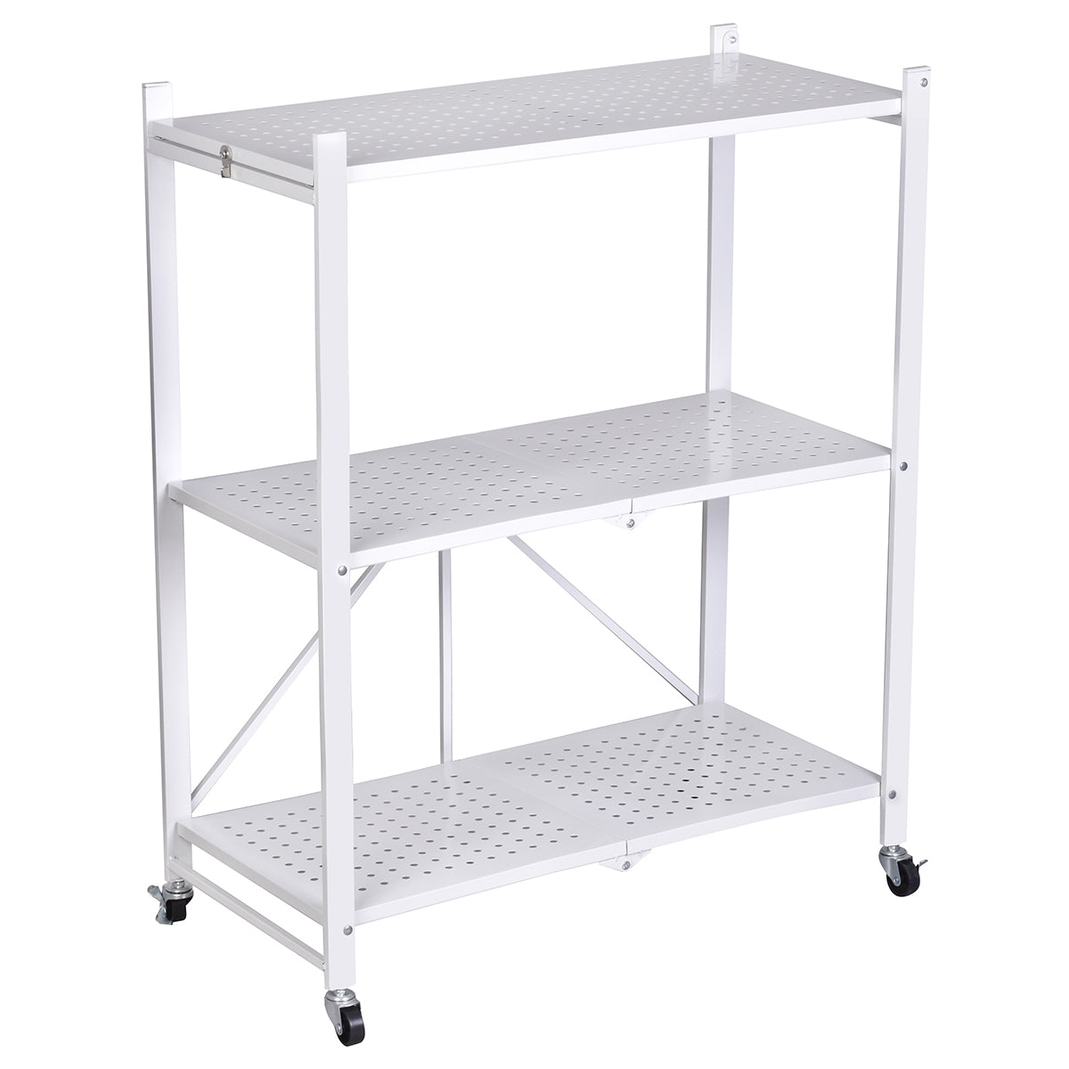 Estante plegable blanco AG Box de metal multiusos para organizacion de hogar