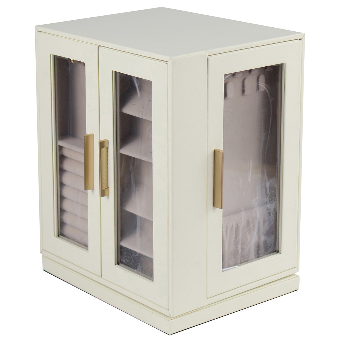 Joyero organizador de joyas grande AG Box con puertas y espejo para tocador