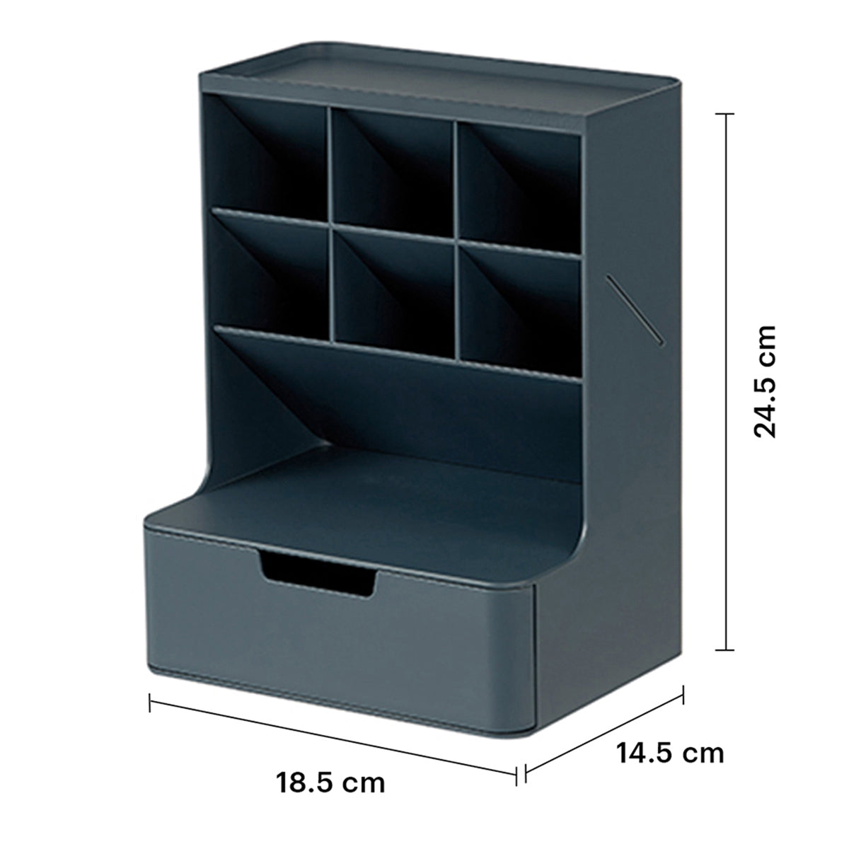 Primer plano de la estructura geométrica y celdas rectangulares del organizador profesional AG Box