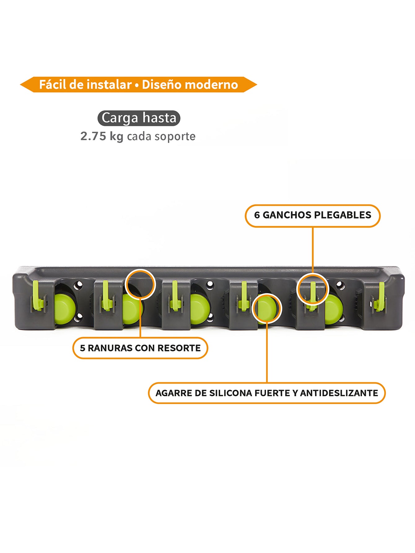 Organizador de escobas y trapeadores multifuncional Agbox