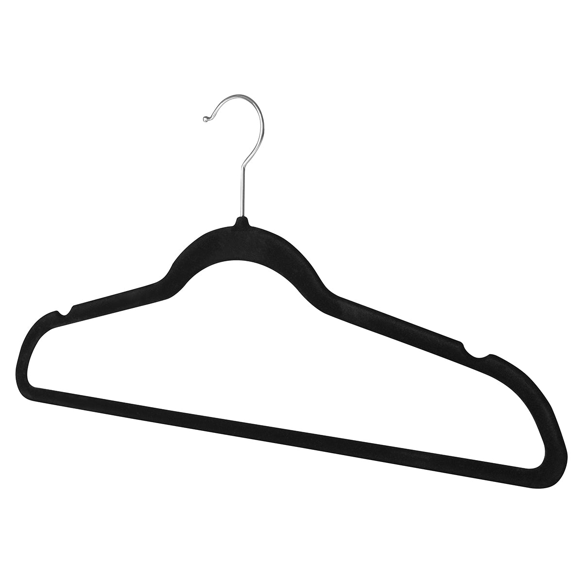 Set de 10 ganchos de terciopelo negro antideslizantes para organizacion de closet AG Box