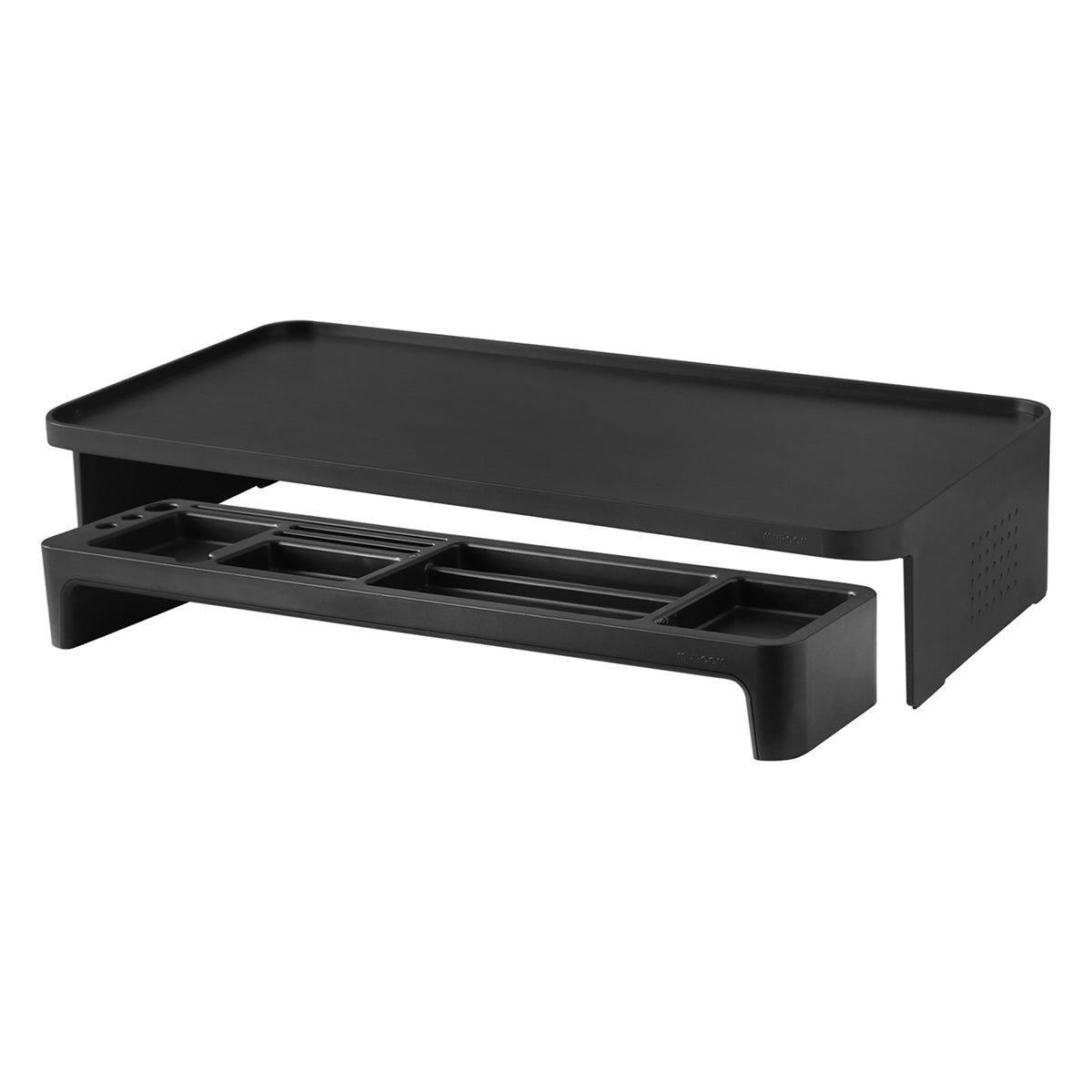 Set organizador de escritorio para home office con soporte elevador negro