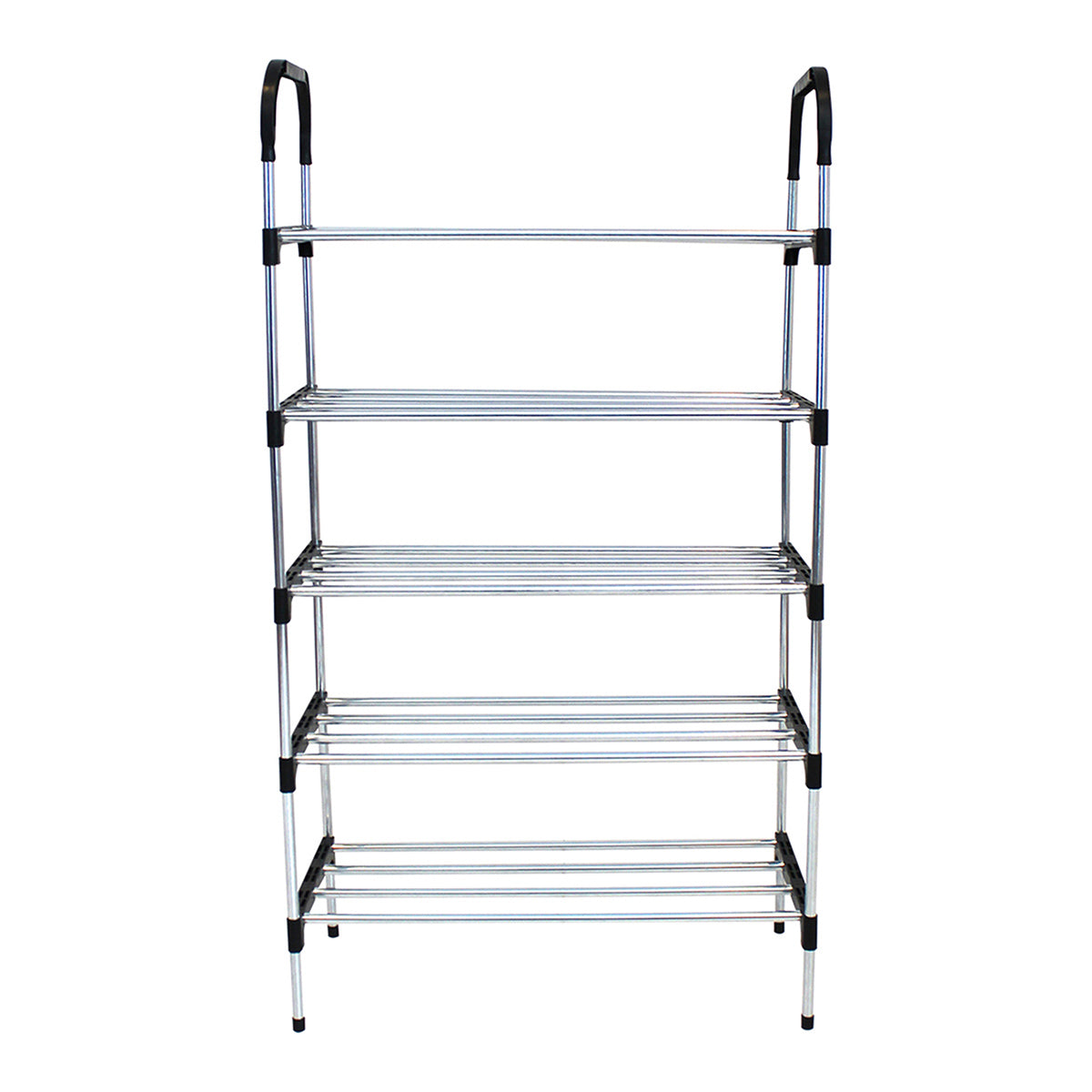 Zapatera organizadora de 5 niveles reforzada en color negro mate de 95cm de altura