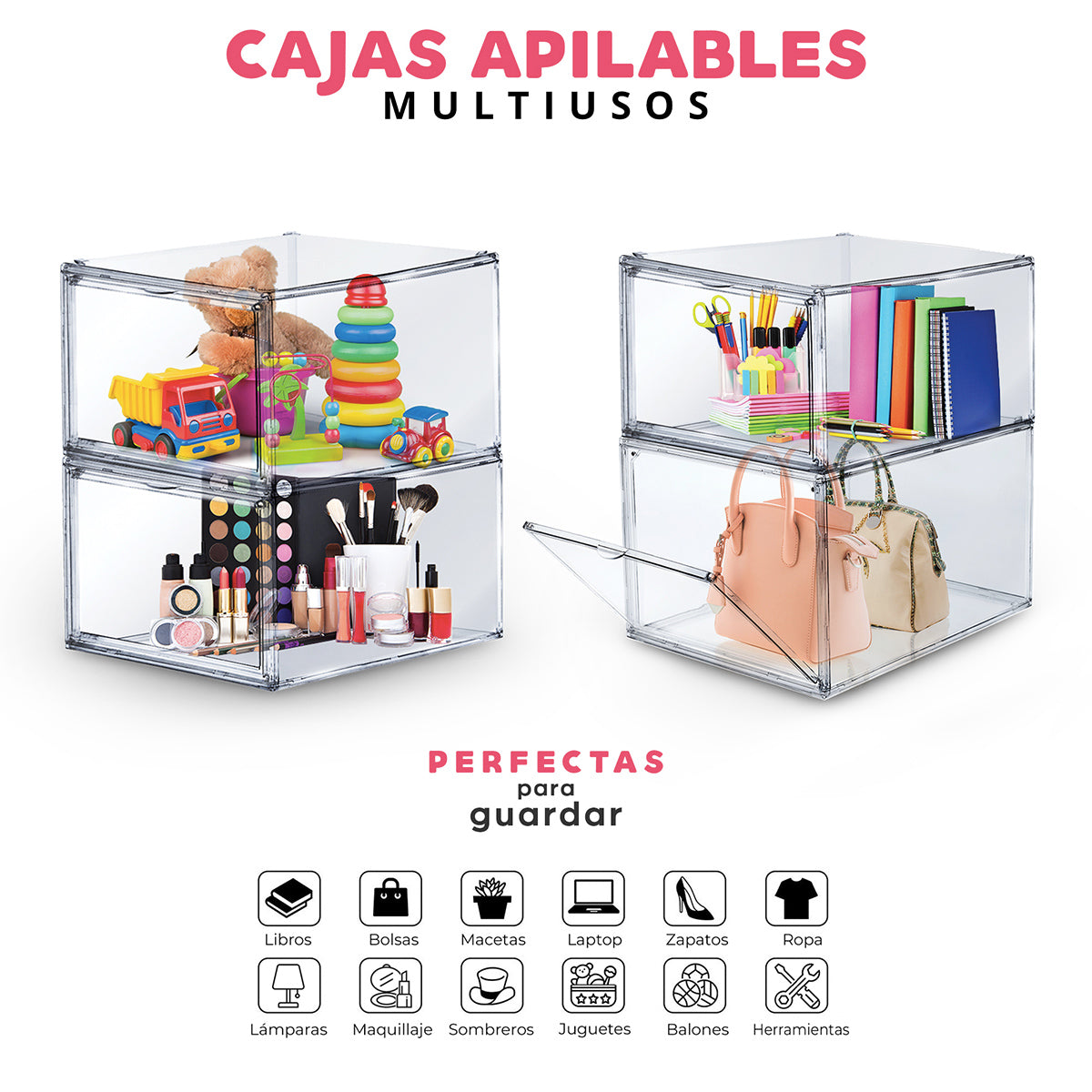 Sneakers Box Premium Zapatera Payton Set 4 piezas.