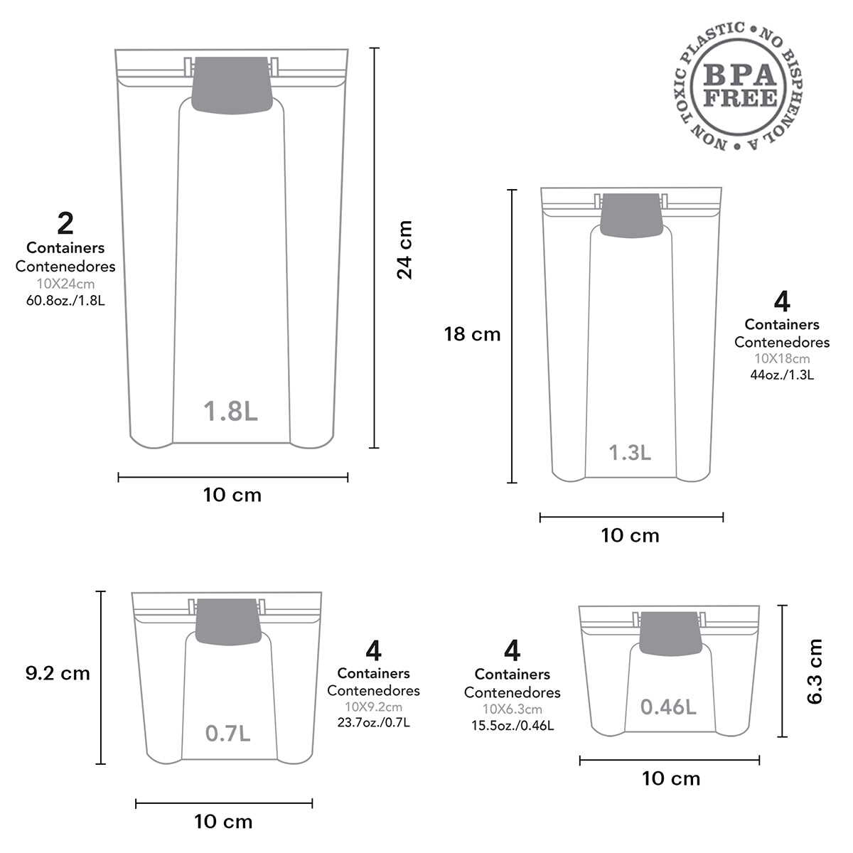 Agbox airtight containers Set of 14 pieces