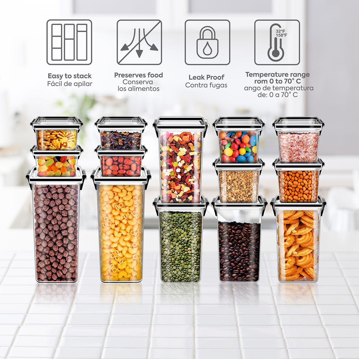 Agbox airtight containers Set of 14 pieces