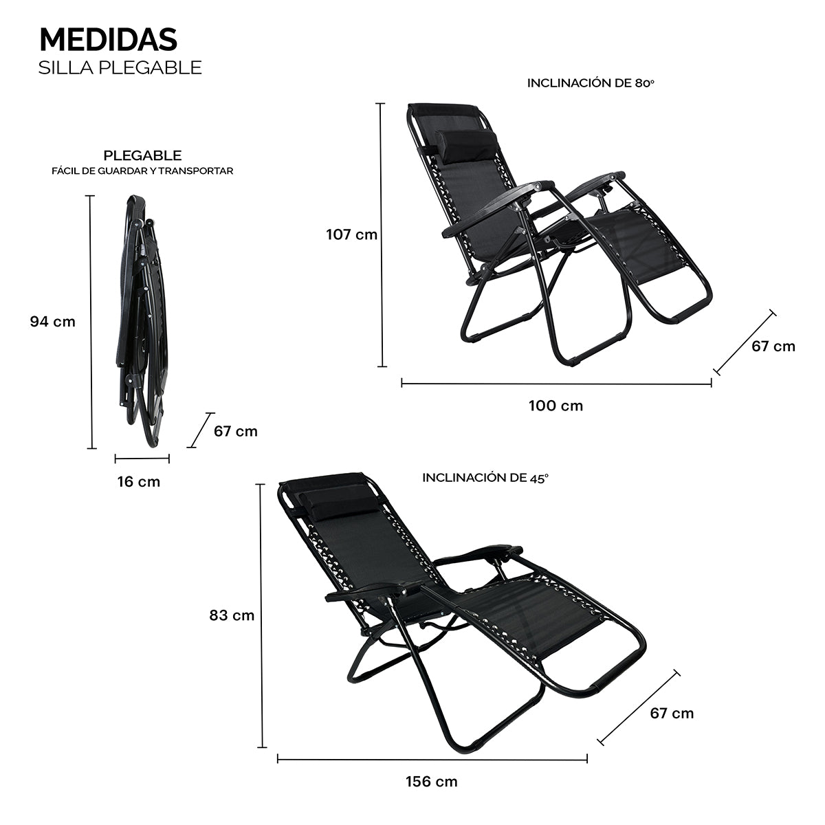 Silla camastro reclinable para jardín set de 2 piezas AG BOX y maceta ecofriendly STRATA