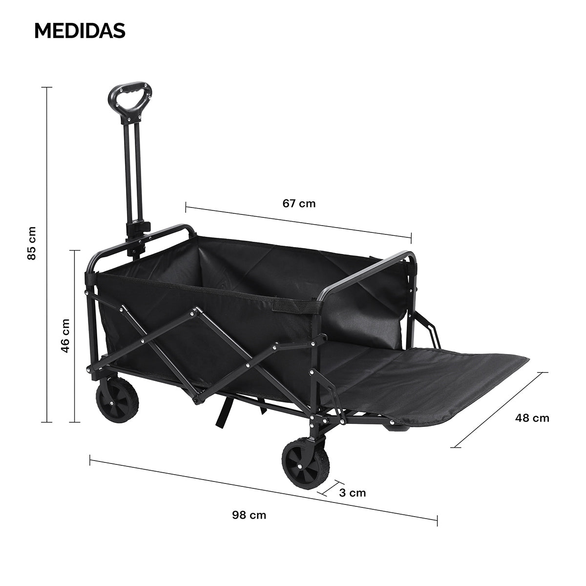Carrito vagón plegable multiusos LO NECESITO. | Capacidad de 120 Kg.