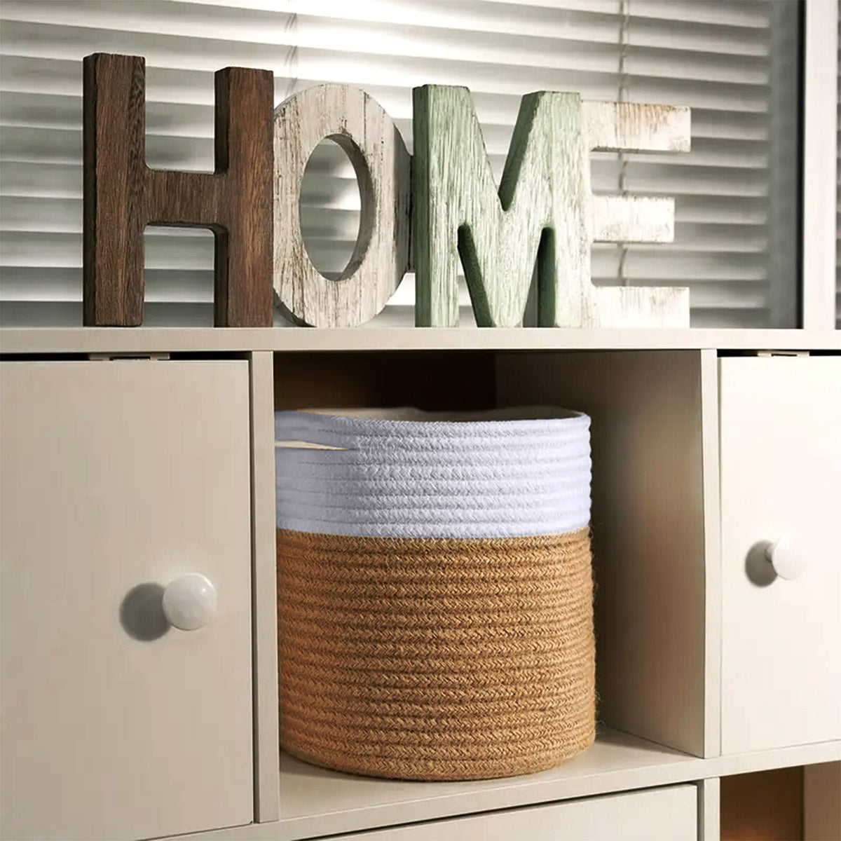 KIT DE CESTOS PARA ALMACENAMIENTO DE YUTE (1 DE 20lt y 1 DE 28lt)