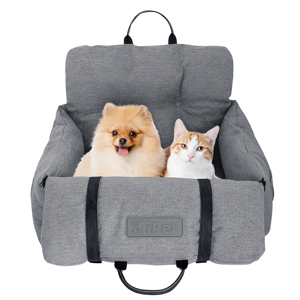 Asiento de viaje deluxe, tapete enrollable y limpiador de patas para mascota. AG BOX