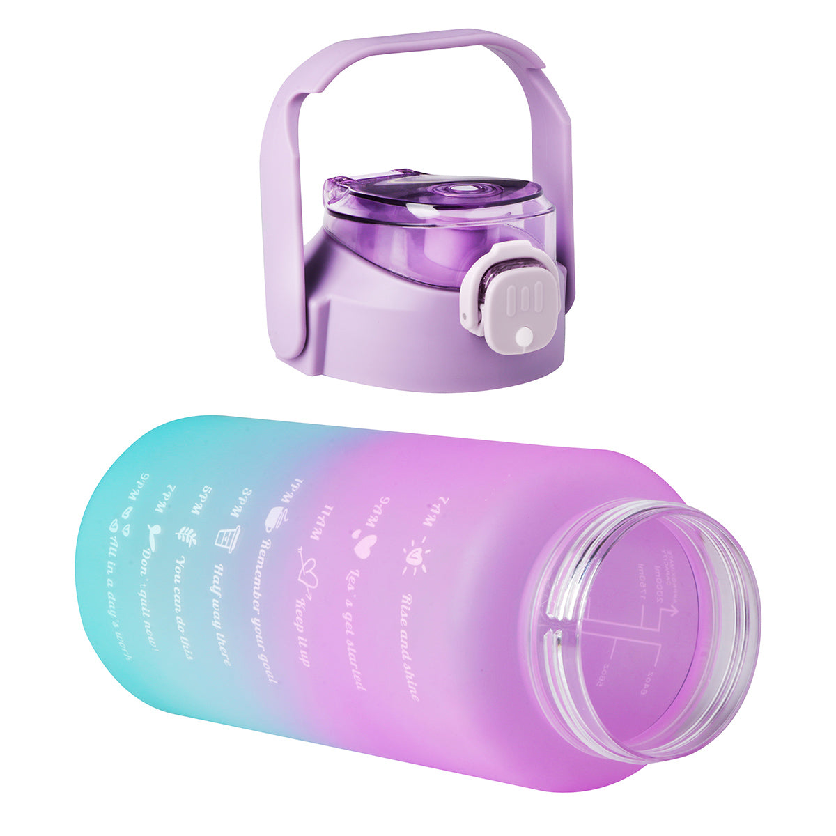 Botella motivacional de agua, capacidad 2 litros