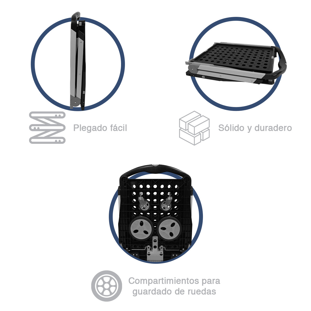 Carro de compras Multiusos Plegable 2 niveles AGBOX