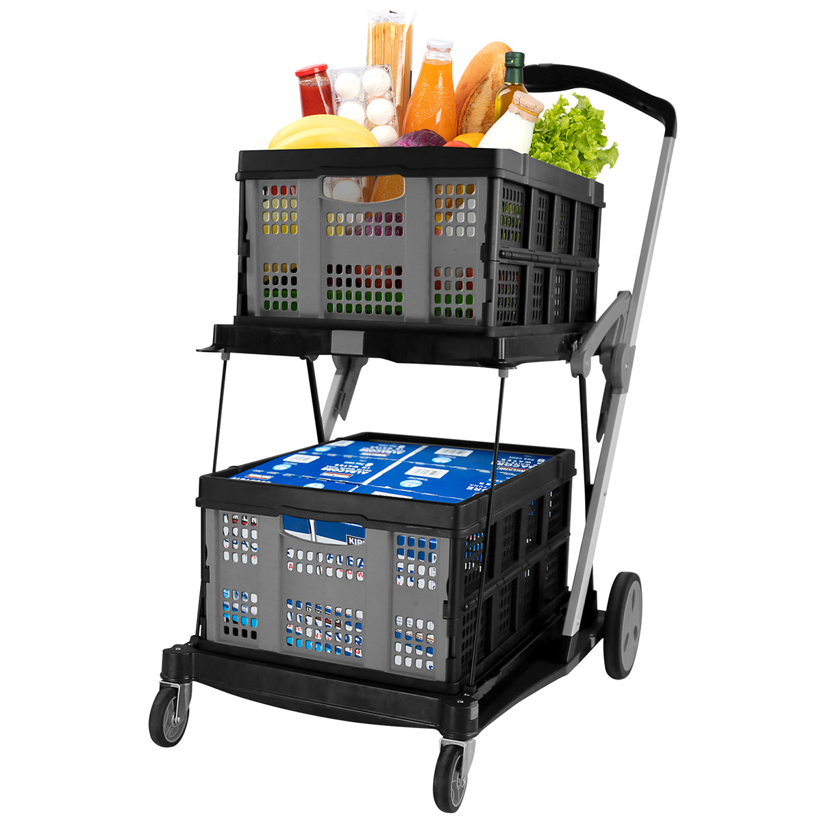 Carro de compras Multiusos Plegable 2 niveles AGBOX
