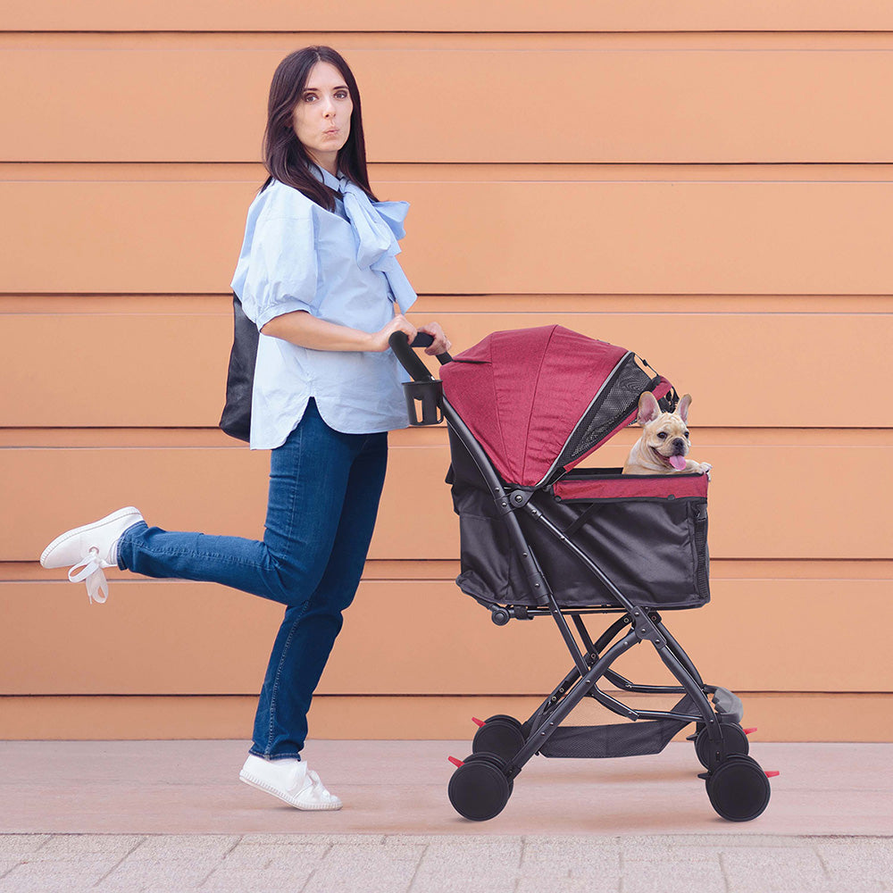 Carriola plegable y bolso transportador ideal para razas pequeñas o medianas. AGBOX