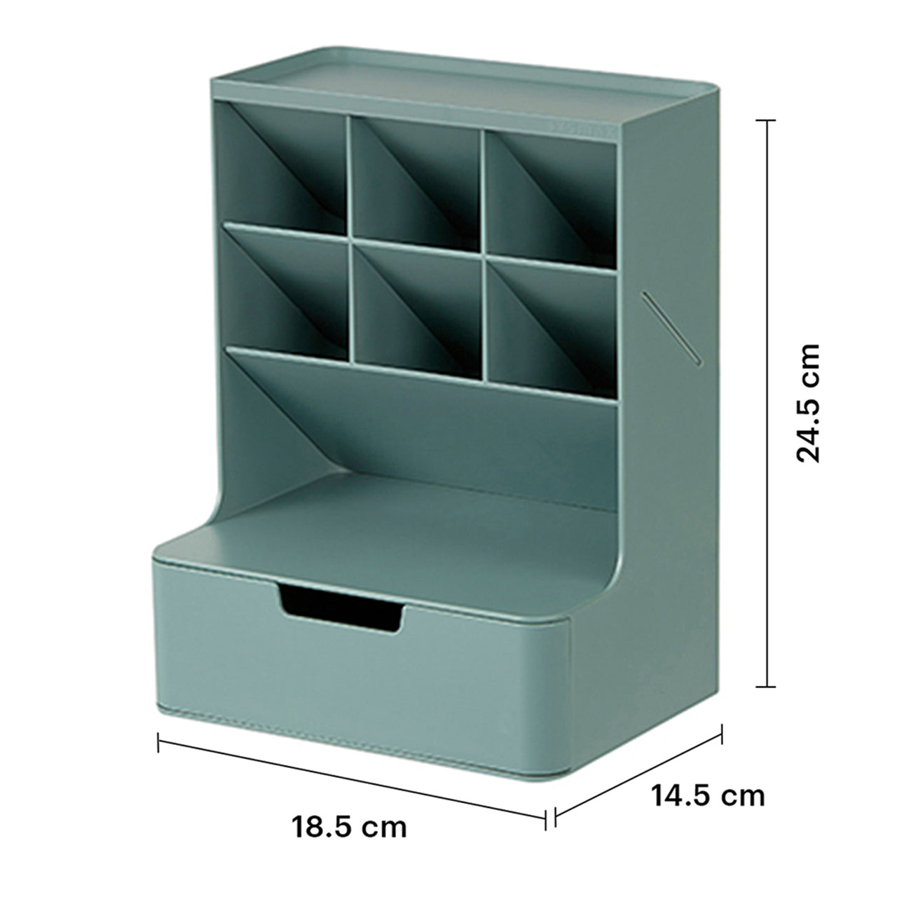 Dimensiones tecnicas del organizador AG Box: 18.5 cm x 24.5 cm x 14.5 cm