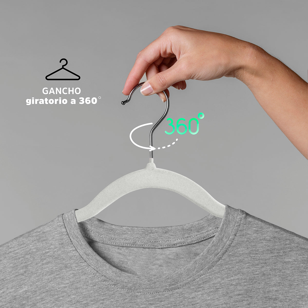 Ganchos de terciopelo para ropa Set de 50 piezas Agbox