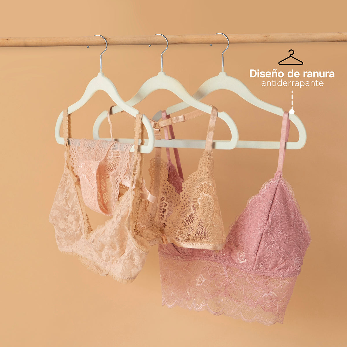 Ganchos de terciopelo para ropa Set de 50 piezas Agbox