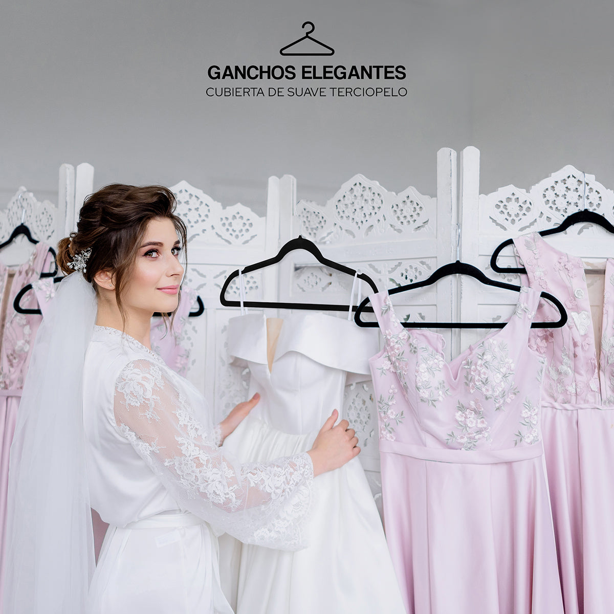 Ganchos de terciopelo para ropa Set de 50 piezas Agbox