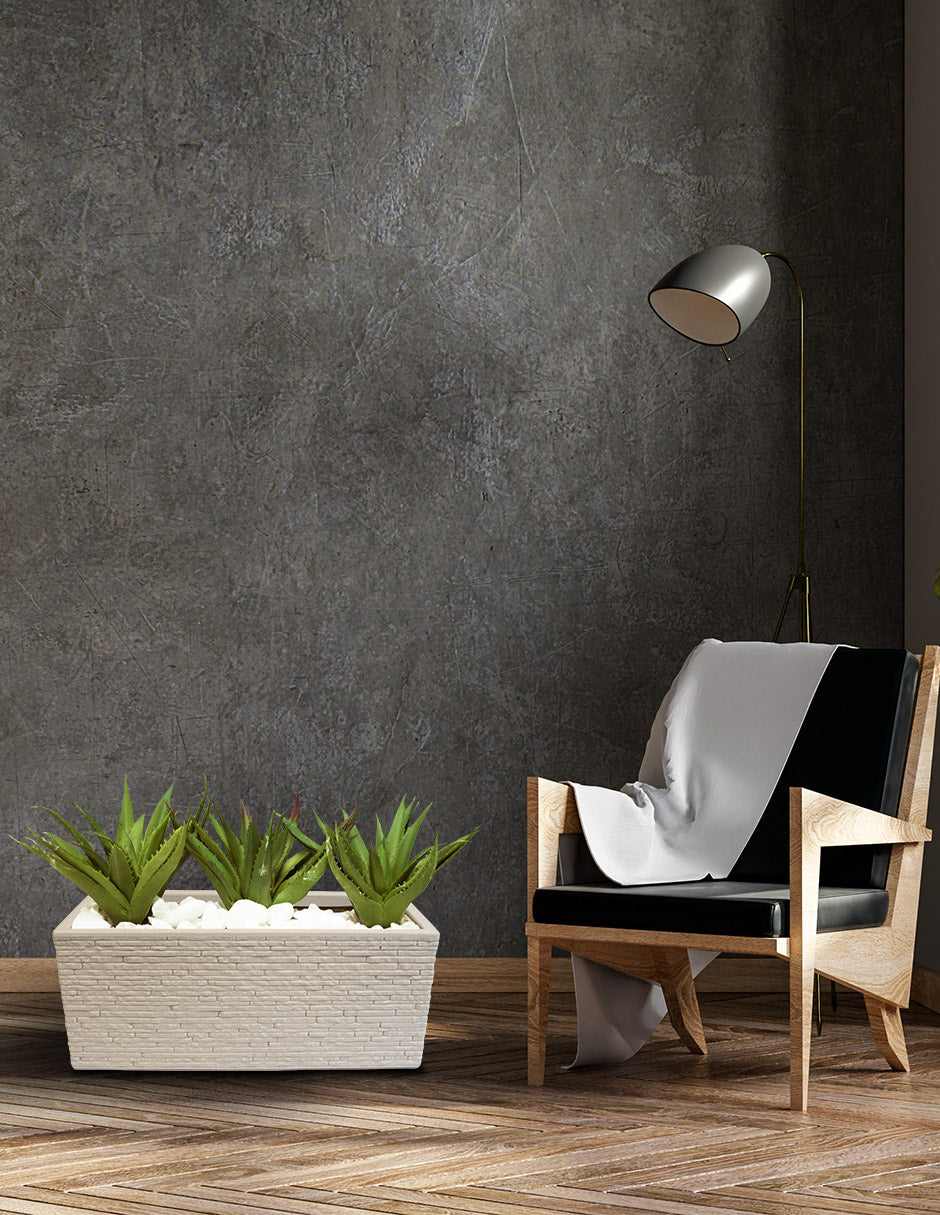 Silla camastro reclinable para jardín set de 2 piezas AG BOX y maceta ecofriendly STRATA
