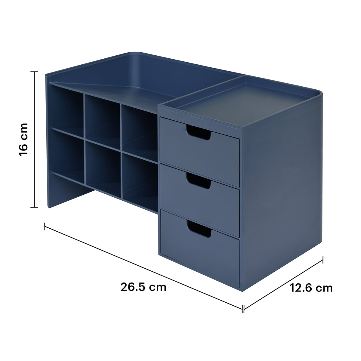 Organizador de escritorio 6 compartimentos Hive stack