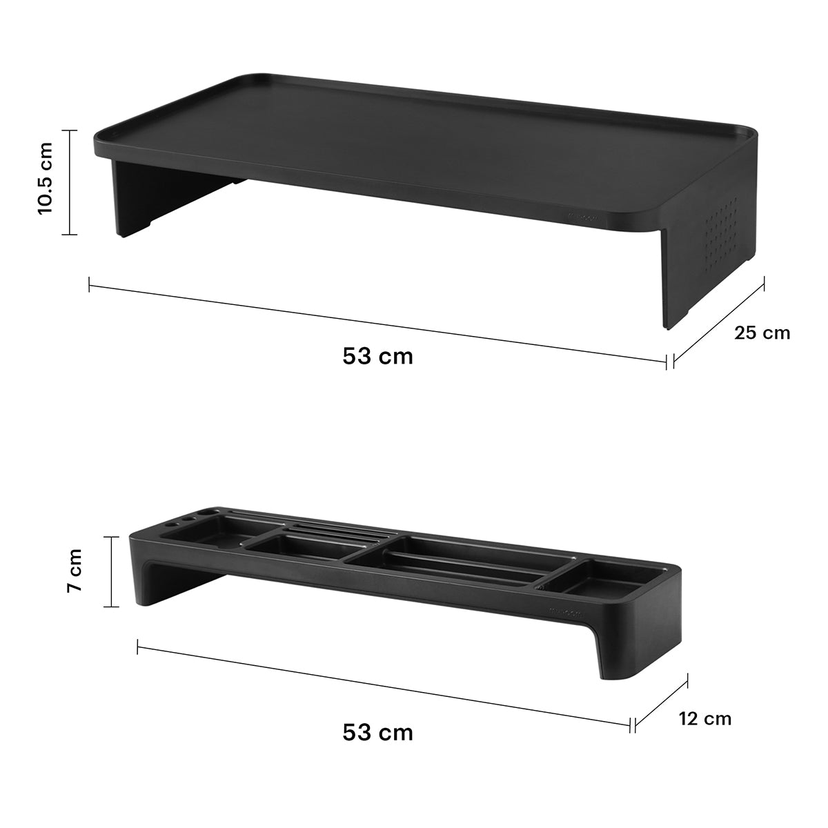 Medidas del set organizador de oficina con soporte de monitor ajustable