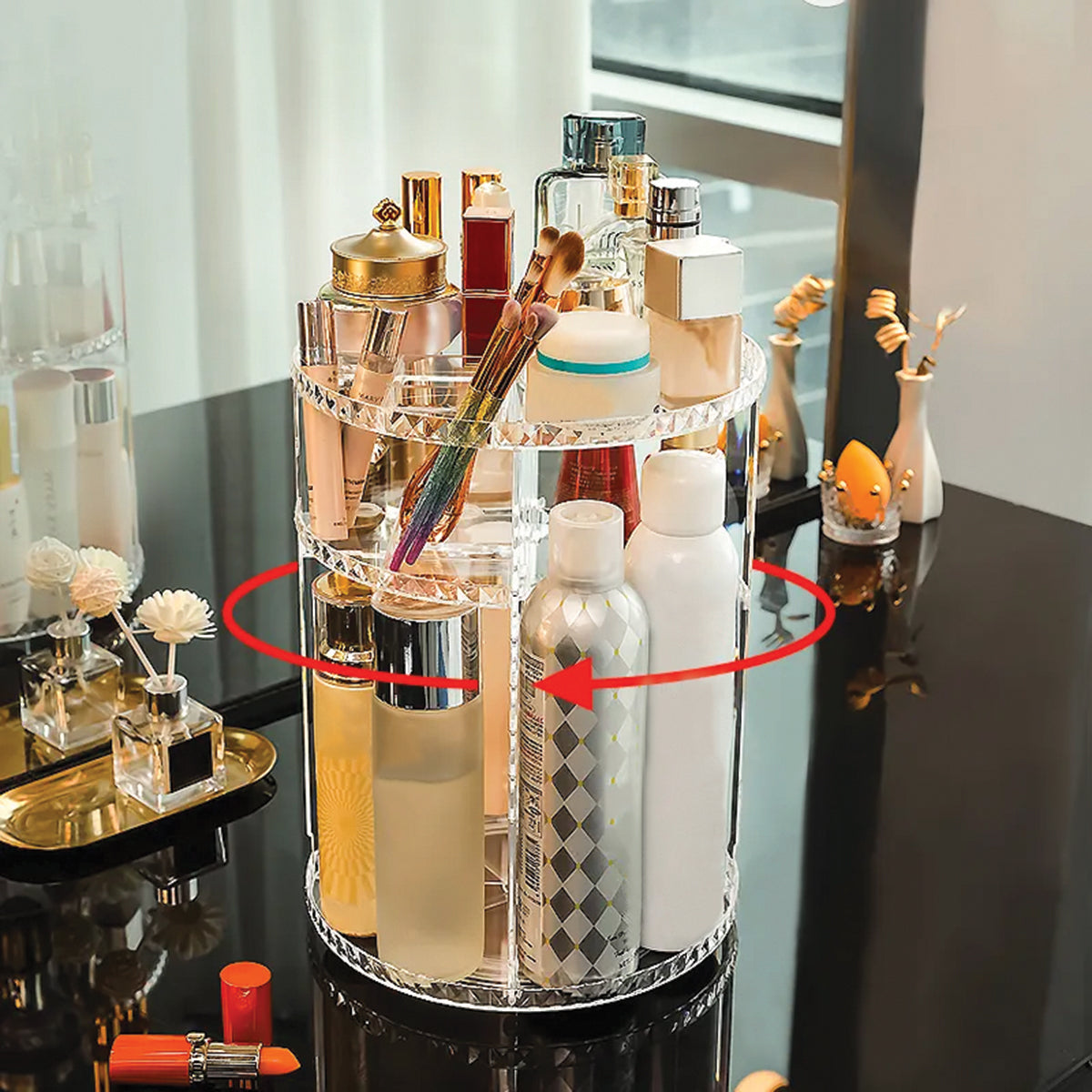 Organizador de maquillaje y joyeria giratorio 360 grados Ag box
