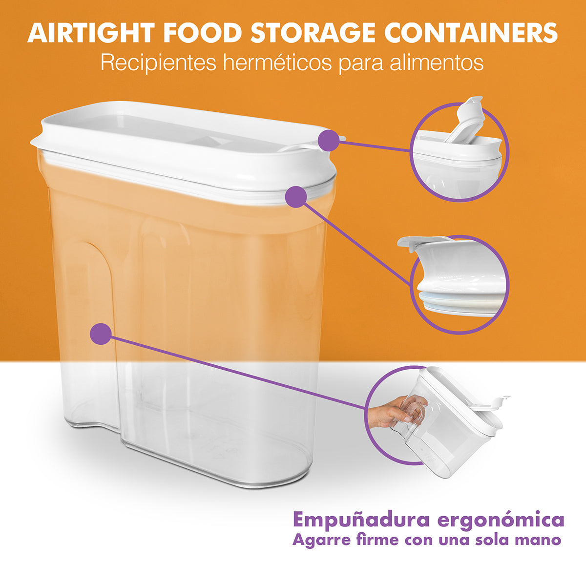 Set de 3 Contenedores herméticos para alimentos - Grande