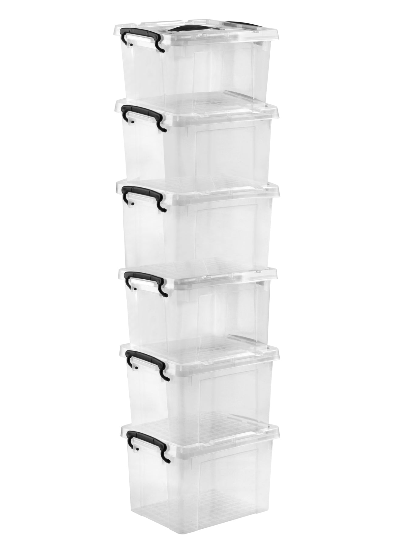 Storage boxes, Set of 6 pieces, opaque plastic, capacity of 6 liters
