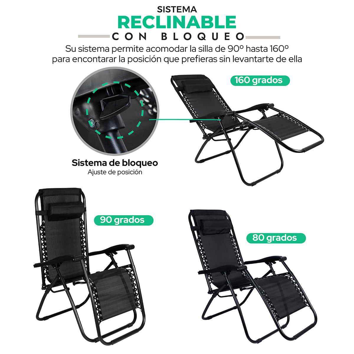 Silla camastro reclinable para jardín set de 2 piezas AG BOX y maceta ecofriendly STRATA