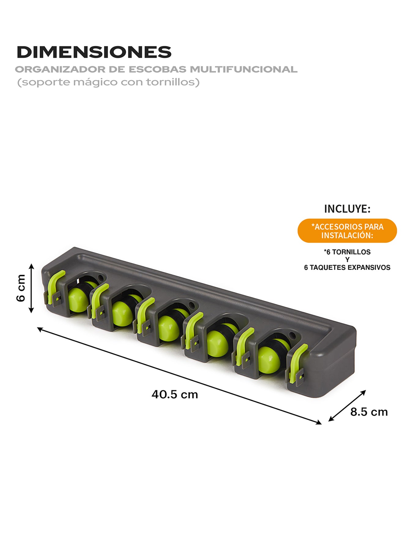 Organizador de escobas y trapeadores multifuncional Agbox