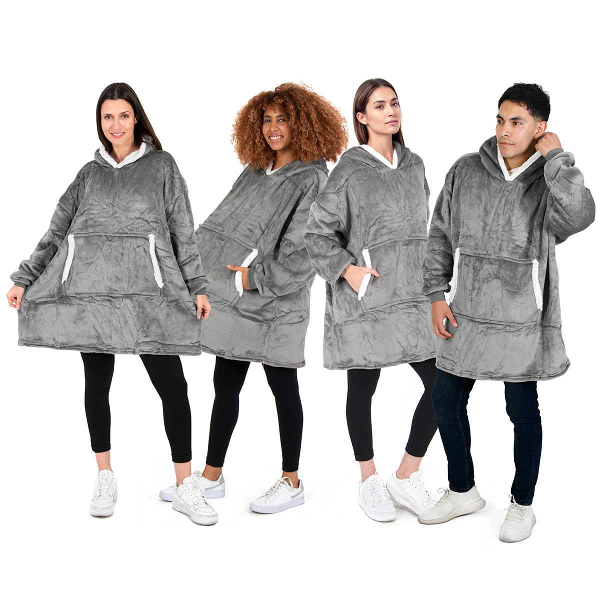 Hoodie cobija gigante unisex Set 4 piezas