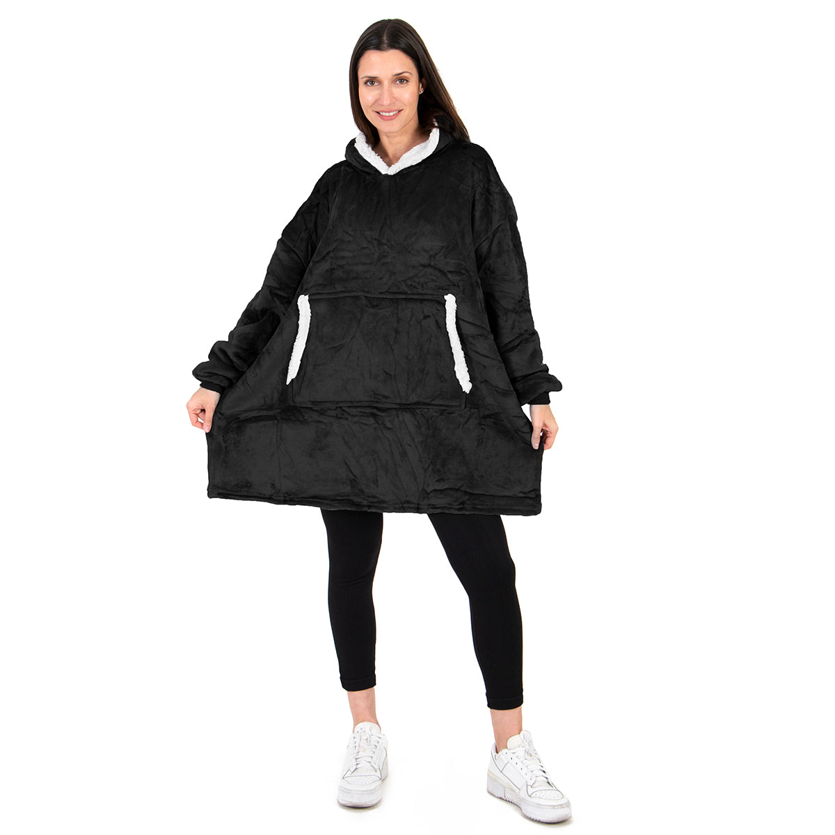 Hoodie cobija gigante unisex NEGRO
