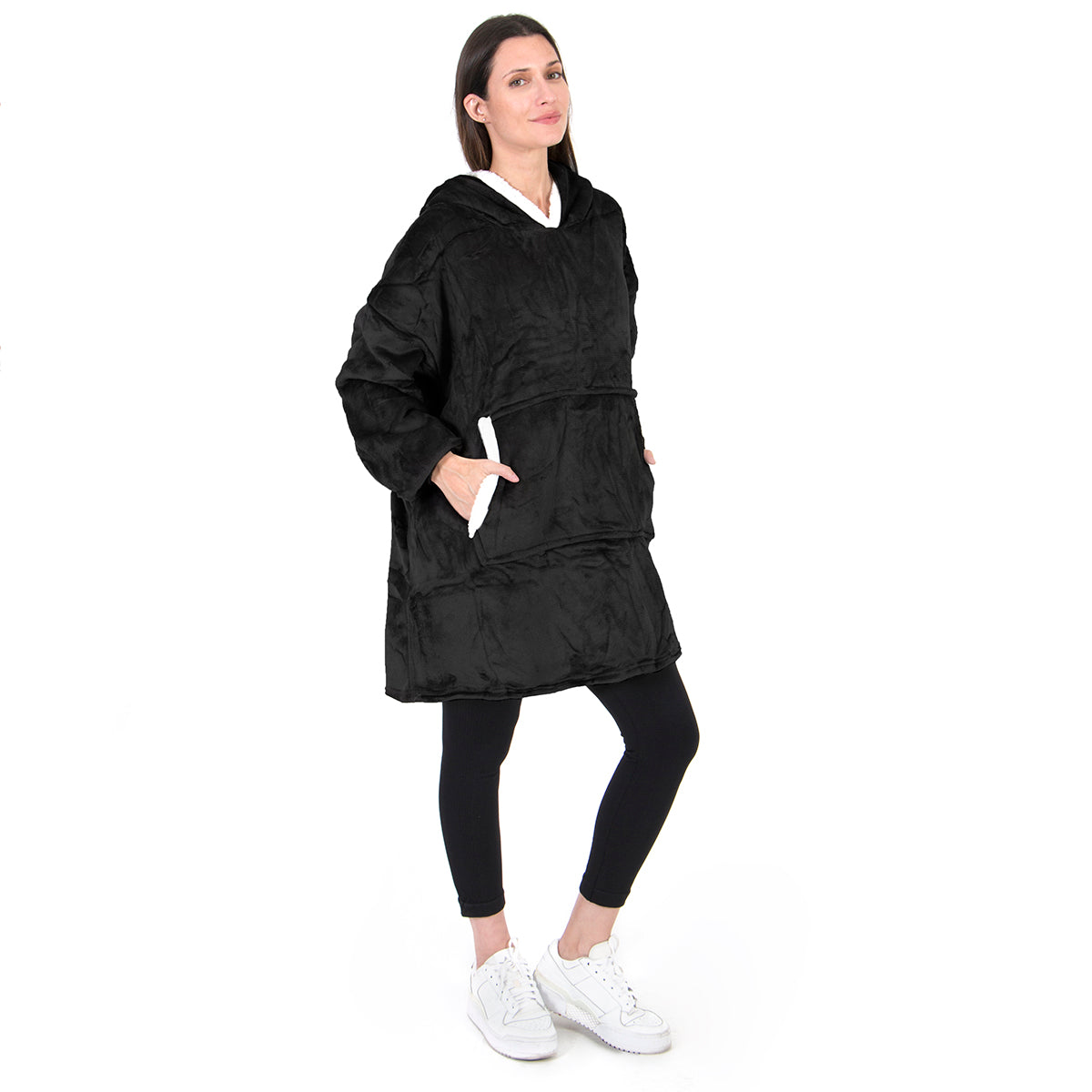 Hoodie cobija gigante unisex NEGRO