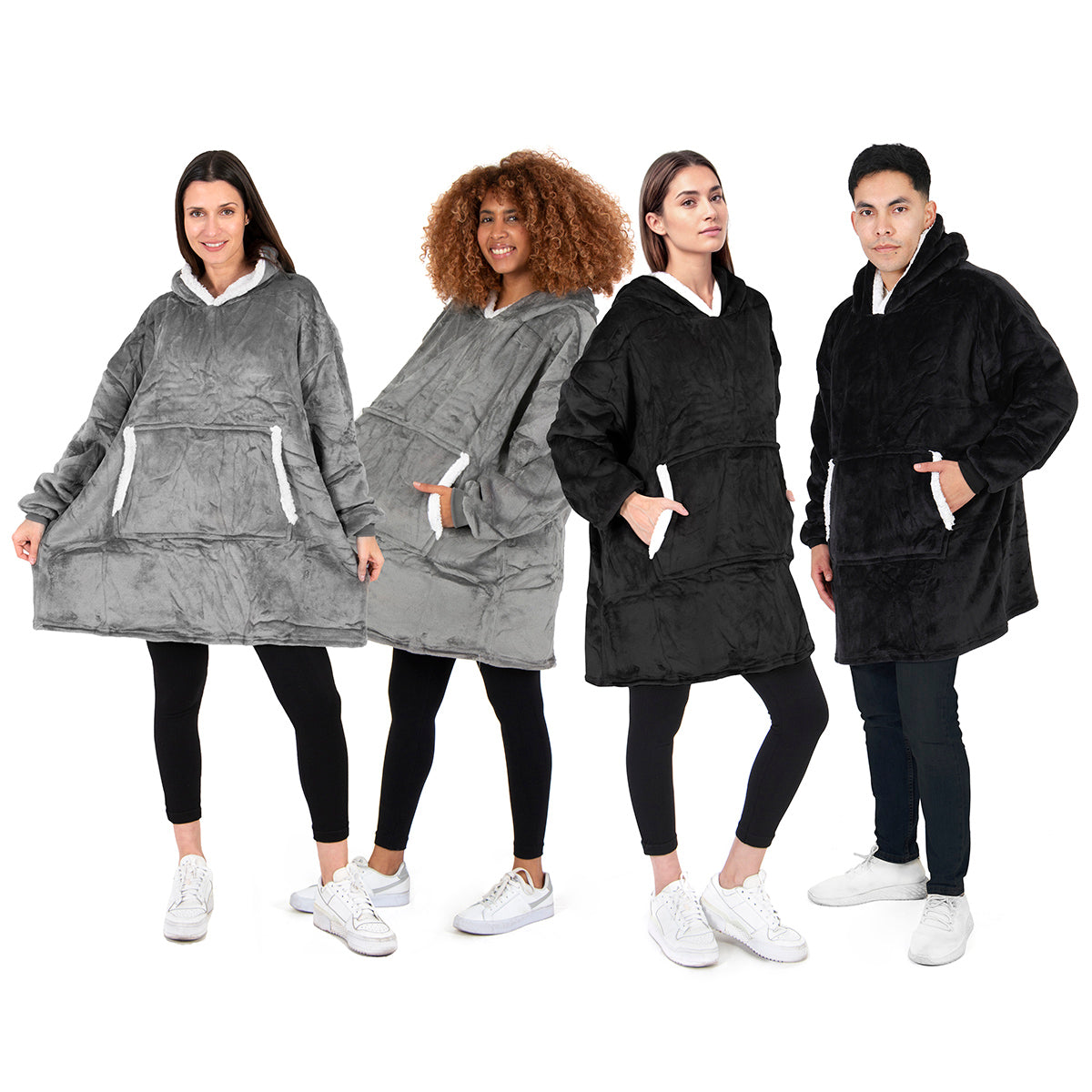 Hoodie cobija gigante unisex Set 4 piezas