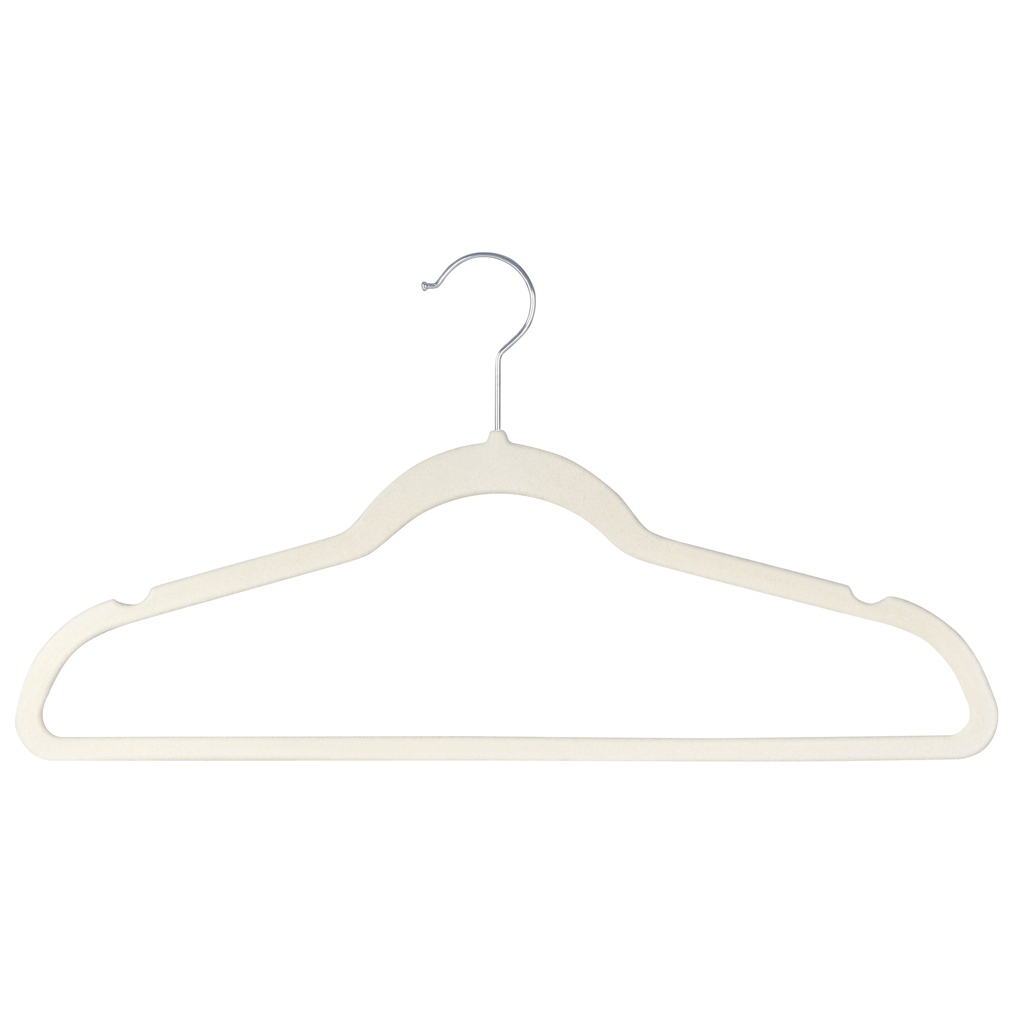 Set de 10 ganchos para ropa de terciopelo beige antideslizantes marca AG Box