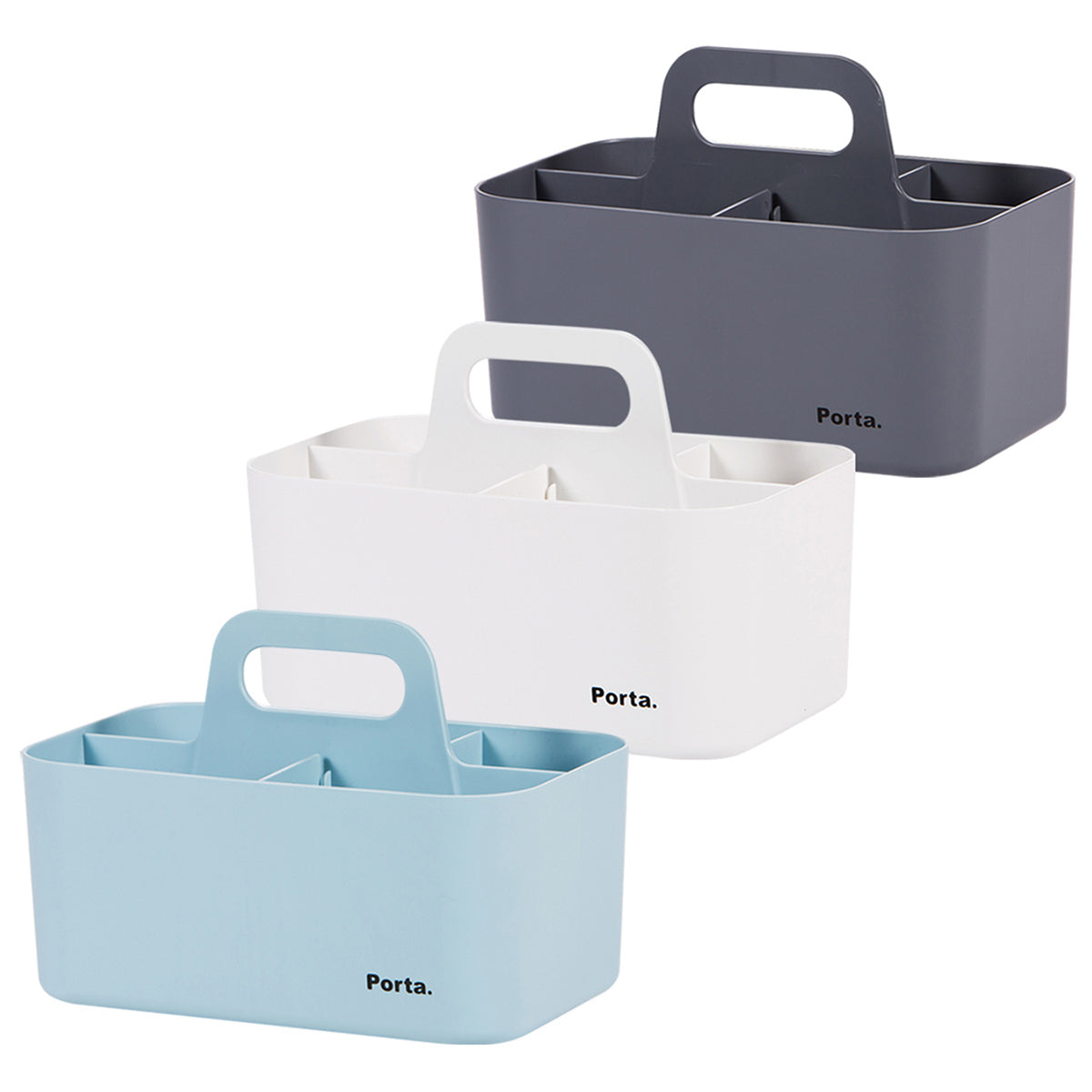 Set profesional de 3 canastas modulares Litem en colores industriales para organizacion tecnica de AG Box