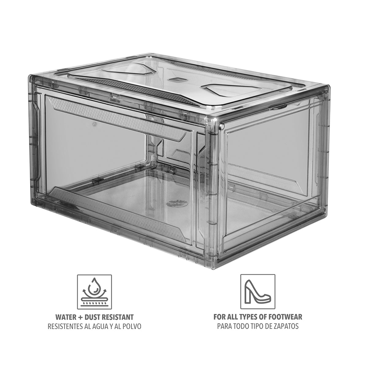 Zapatera apilable Alexa Humo 24 pzas acrílico transparente AG BOX