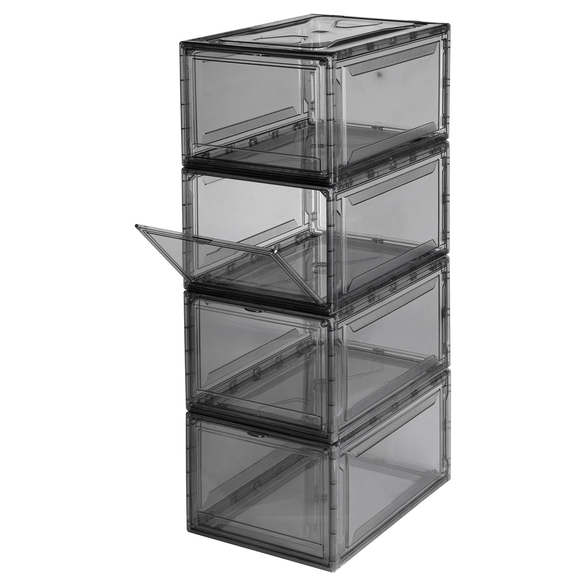 Zapatera apilable Alexa Humo 24 pzas acrílico transparente AG BOX