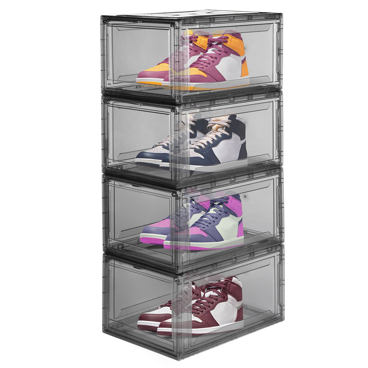 Zapatera apilable Alexa Humo 24 pzas acrílico transparente AG BOX