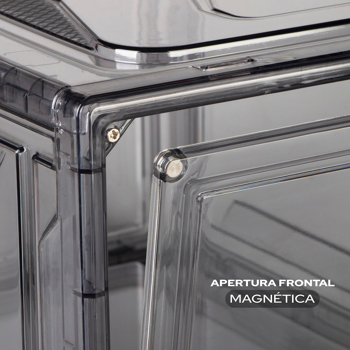 Zapatera apilable Alexa Humo 24 pzas acrílico transparente AG BOX