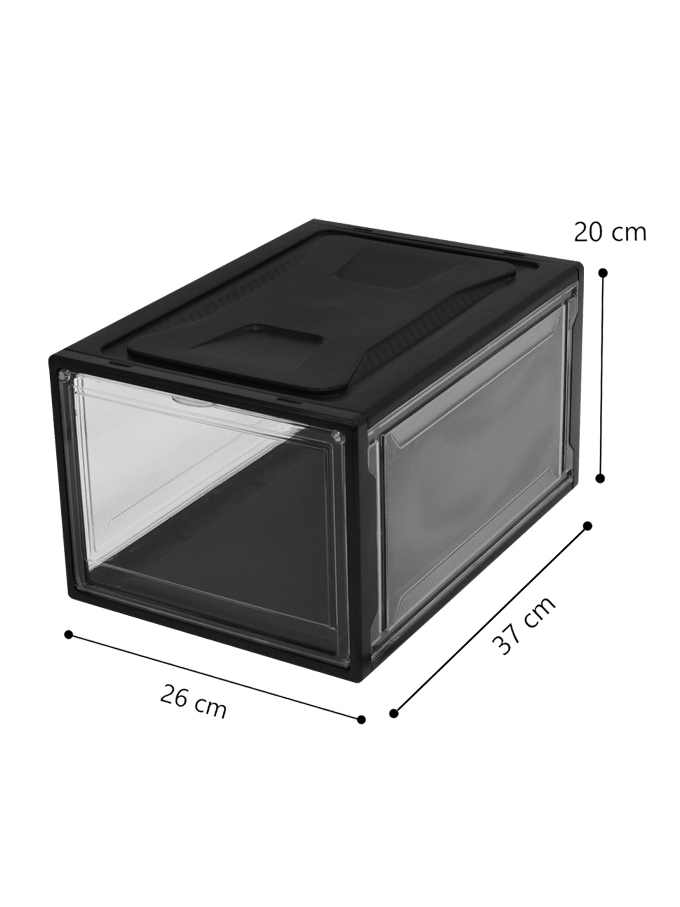 Sneakers box premium zapatera Alexa negro set de 4 piezas.