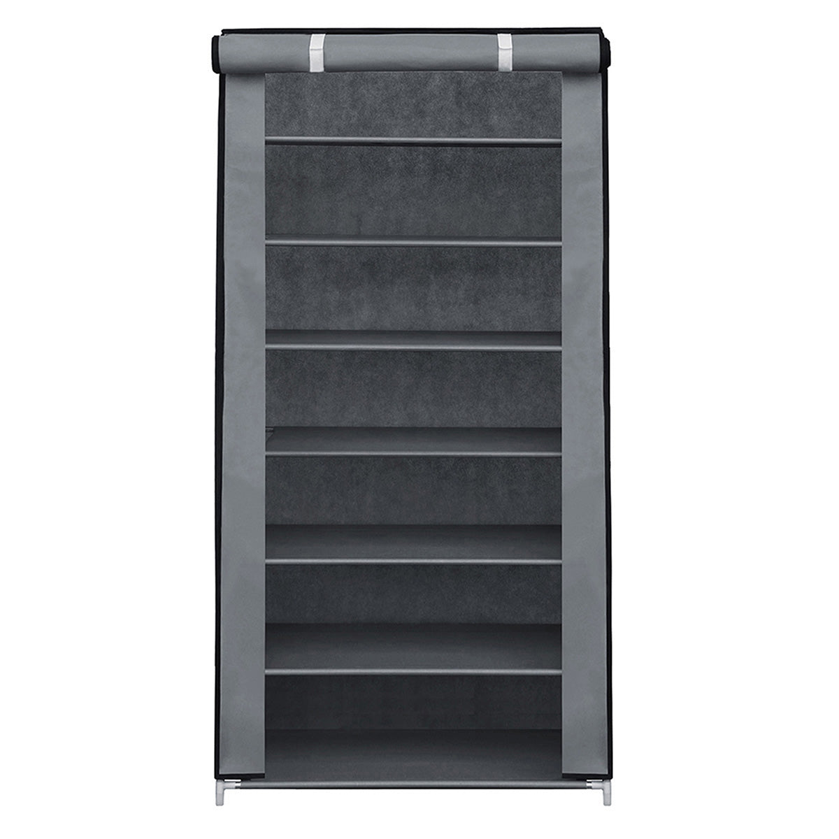 Zapatera organizadora vertical de 7 niveles en color gris de 124cm de altura